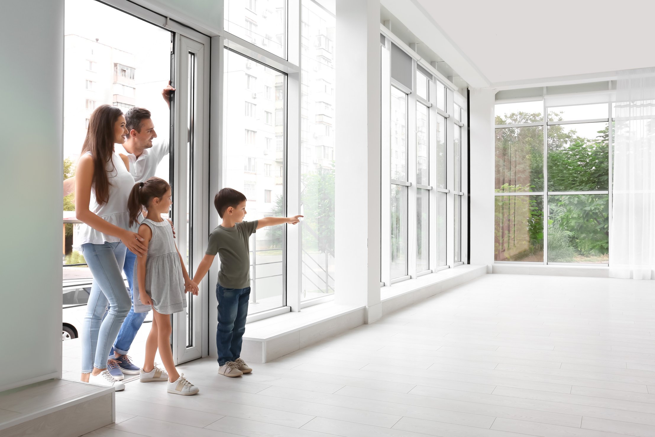 Happy Family Entering New House